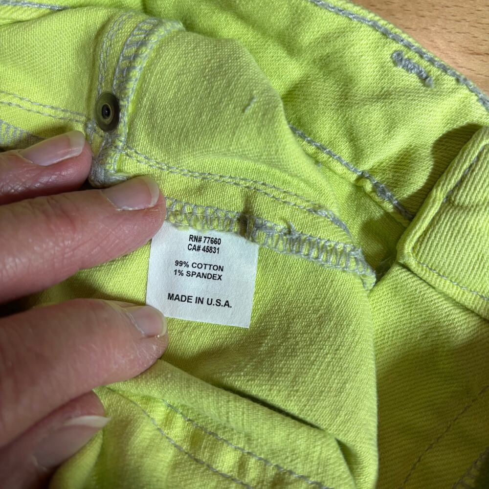 NWT ChaSor Green and Yellow Tapered Ankle Jeans - Sz 26 - Picture 8 of 9